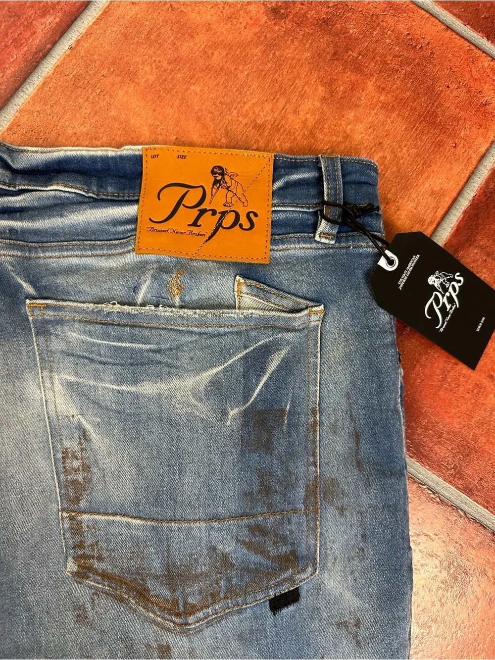 NWT Prps Men’s Stretchy Distressed Blue Skinny Jeans